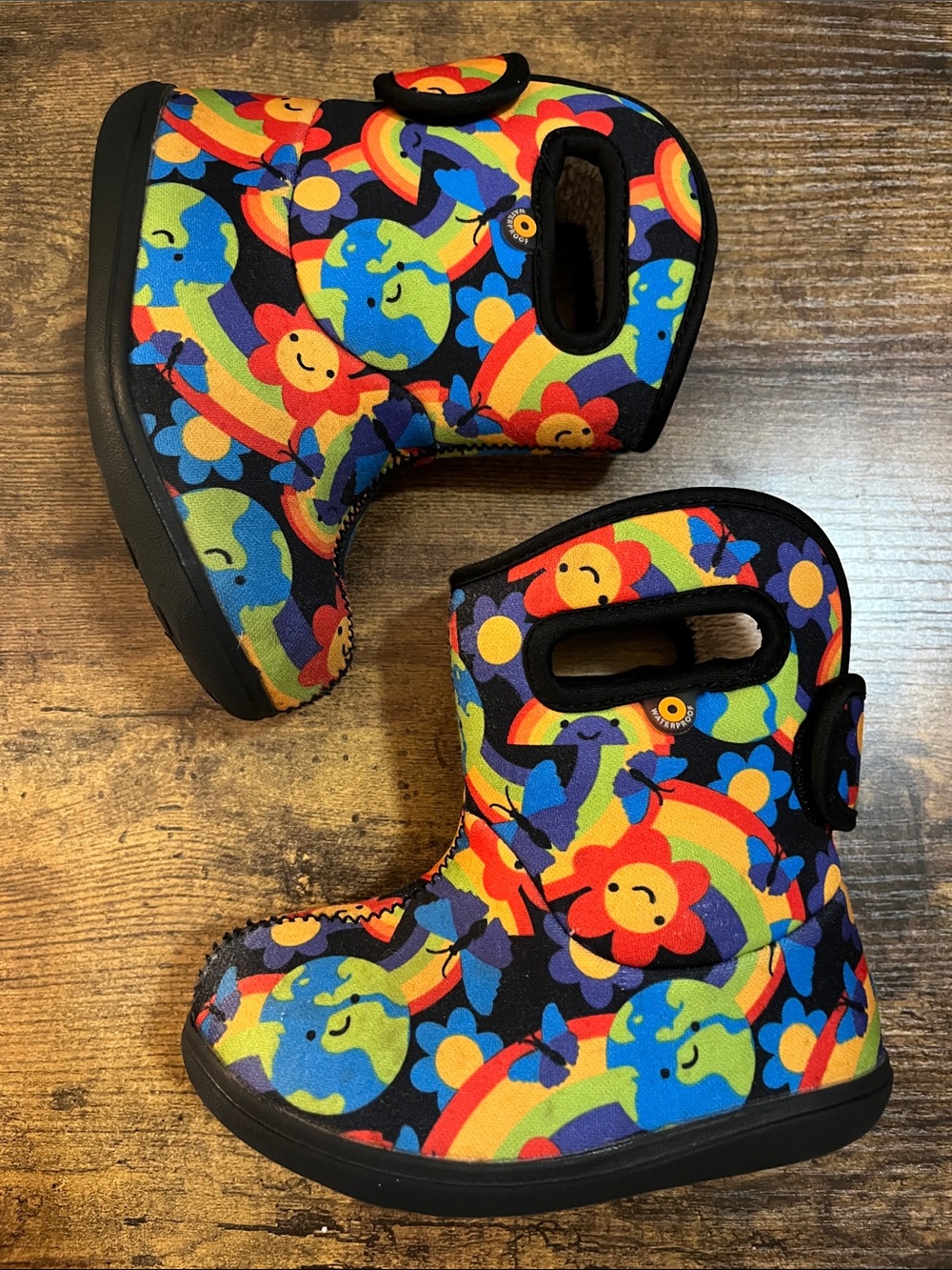 Baby Bogs Flower Power Print Boots - Size 7 toddler